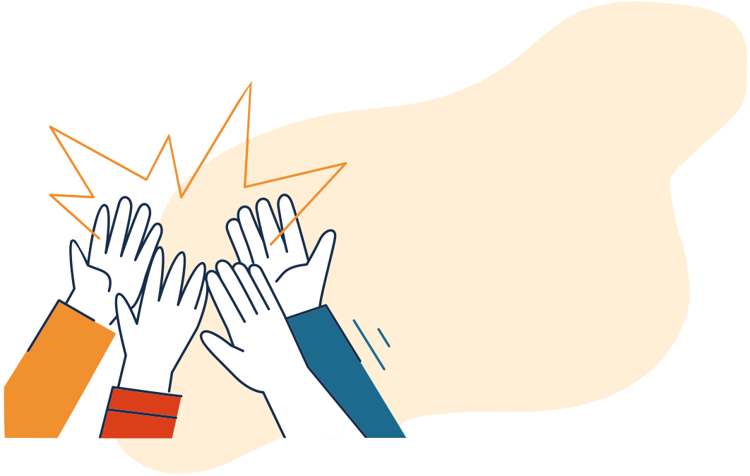 Plusieurs main faisant un clap