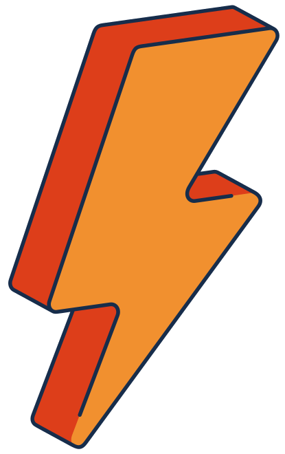 Un eclair de couleur jaune et orange