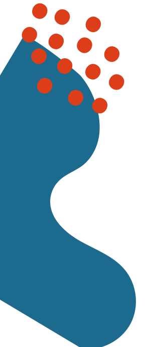 Pied image bleu et des petits points rouges