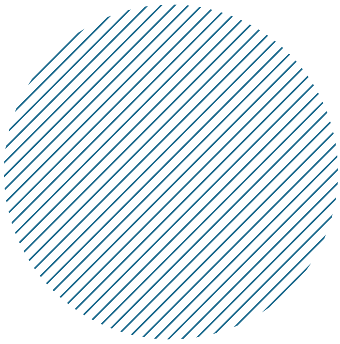Un rond bleu avec des lignes à l'intérieur